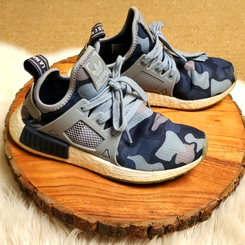 Adidas NMD XR1 Blue Camo Sneakers Size 6